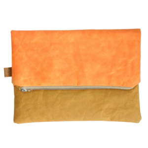 Elm Clutch | Coral & Tan